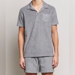 OAS Grey Melange Polo Terry Shirt